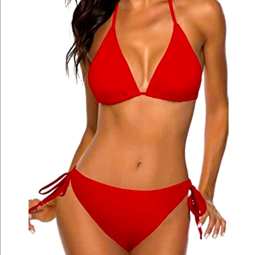 tempt me red bikini size large